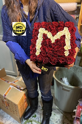 Siyah kadife kare kutu da ba harf canl gller