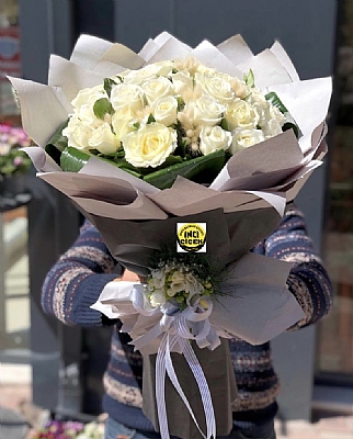 Beyaz gl buketi 33 adet zel avrupa sarm