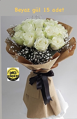 Beyaz 15 gl buketi